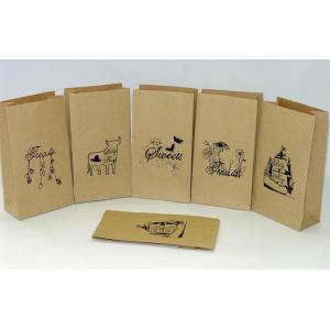 China Customized Flat Bottom Brown Kraft Paper Bags Top Open for Snack on sale