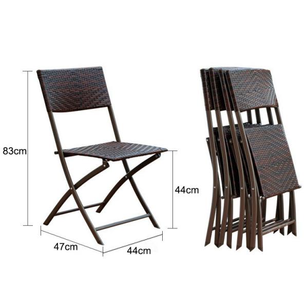 Outdoor Banquet Events Folding PE Rattan Wicker Dining Coffee Chair with Custom Logo