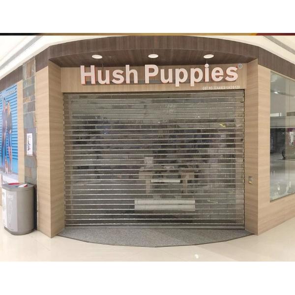 Vision Clear Store Front Steel Roller Shutter Door Crystal Polycarbonate 380V Commercial