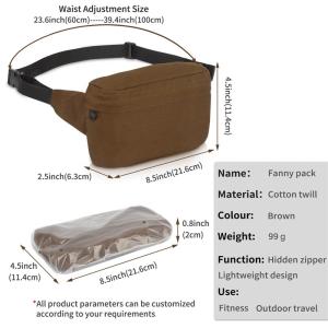 MTB Motorcycle Cross Body Waist Belt Bag For Women Sling Shoulder Hiking 8.5X2