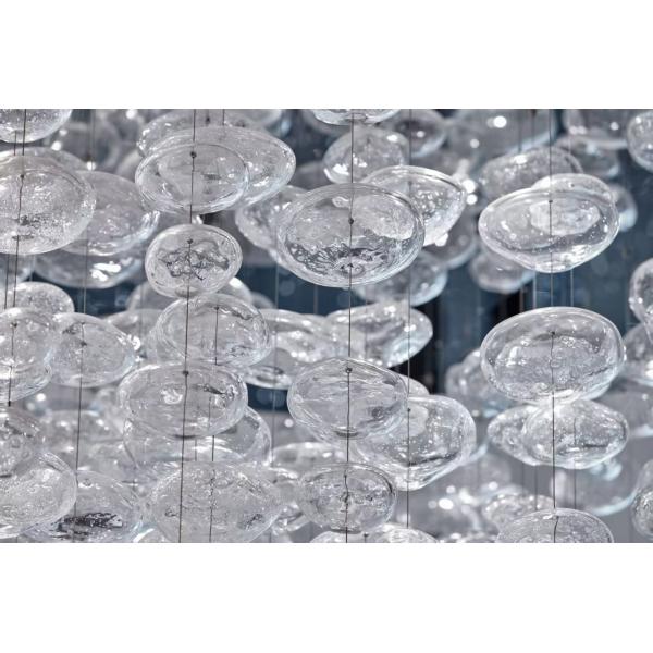 Custom Non-Standard Cobblestone Glass Chandelier Hotel Lobby Sand Table Shape Atmoseric Lamp Sales Chandeliers Pendant Lights