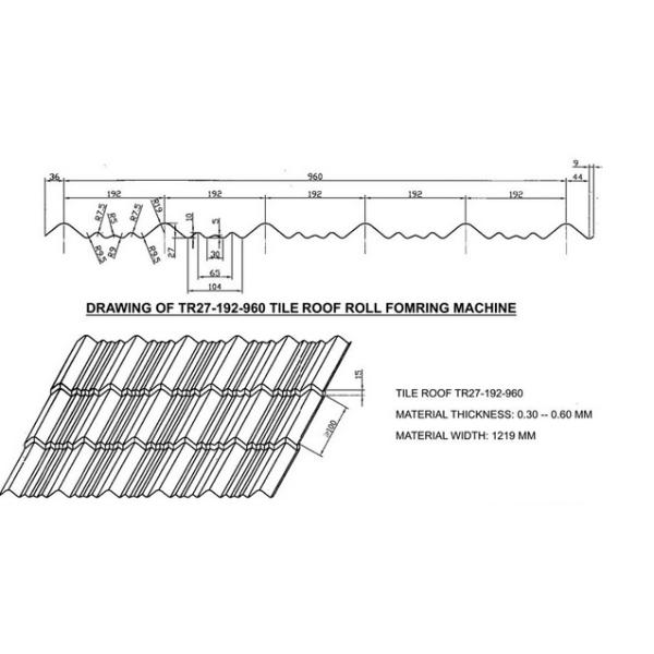 0.3mm - 0.8mm Roof / Wall Panel Glazed Tile Roll Forming Equipment for Architecture Roofing