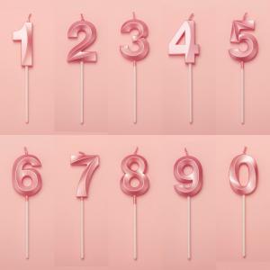 Wholesale Number Candles Gold-Plated 0-9 Wax Cake Candle Mini Cake Shaped