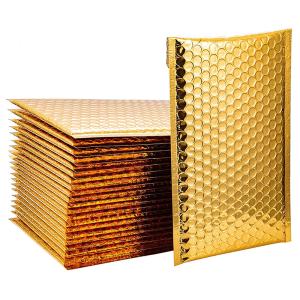 Custom biodegradable 4x7 courier bag large holographic metallic padded bubble