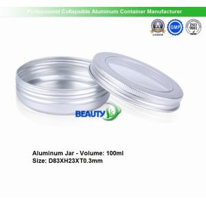 100ml Empty Cosmetic Cream packaging Aluminum Jars with clear Windows