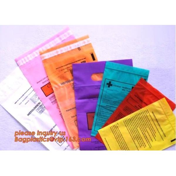 Medical packing k sealing plastic biohazard specimen bag customized pouch,
