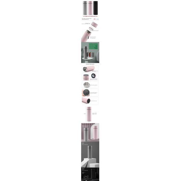 304 Stainless Steel Vacuum Travel Mug Smart Vacuum Insulated Water Bottle With LED Temperature Display