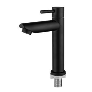 Lever Handle Single Handle Lavatory Faucet SN Matte Black Cold Only Faucets