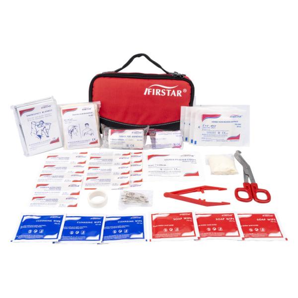 Red Nylon Trauma First Aid Kit With Cute Surviving Rescue Emergency Handbag