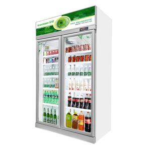 Upright Commercial Beverage Drink Chiller With Double Glass Door