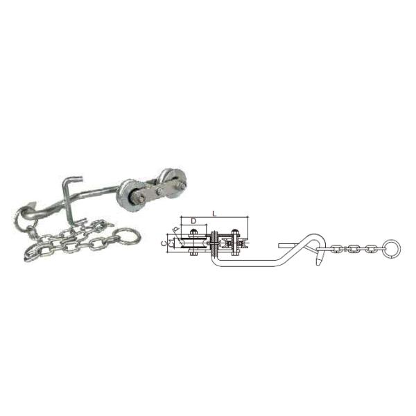 Metal Banana Cableway Roller Silver Zinc With Chains