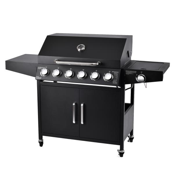 Buy 36.8kg Family Outdoor BBQ Gas Grill with Trolley and Commercial Gas BBQ Grill Machine at wholesale prices