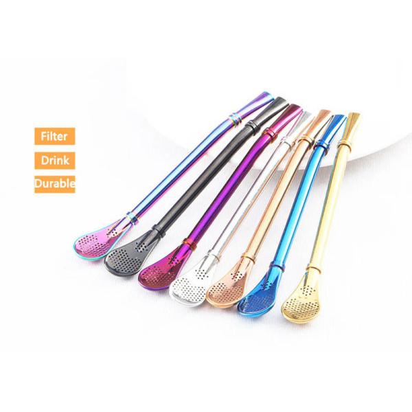 Novelty 304 Stainless Steel Straw / Creative Stainless Steel Coffee Scoop Filter