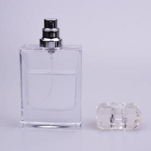 50ml Flat Glass Perfume Bottle With Clear Syrlyn cap