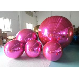 China Rosed Red PVC Floating Inflatable Reflective Mirror Ball Christmas Inflatable Sphere Mirror Balloon on sale