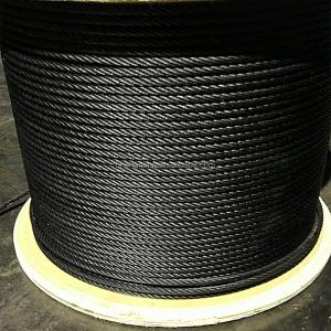 7x7 Wire Rope 1/16" Black Powder Coated Steel Cable Galvanized Aircraft Cable