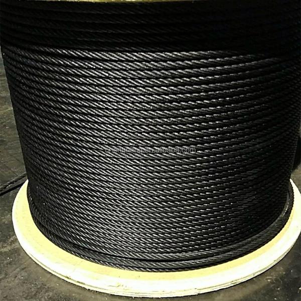 7x7 Wire Rope 1/16" Black Powder Coated Steel Cable Galvanized Aircraft Cable