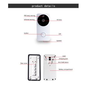 Danmini Wi-Fi Doorbell Video Door Phone Wireless Doorbell Support Night Vision