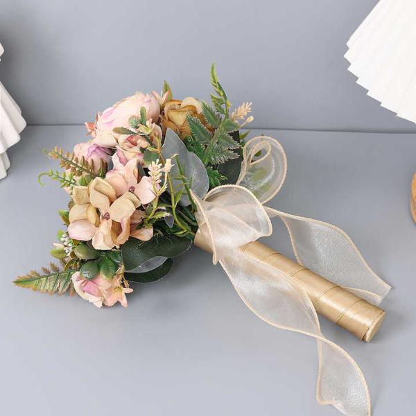 High Quality Wholesale Wedding Bouquets Artificial Flowers Roses Brides Bridesmaids Hand Held Wedding Favors Valentines Day Gift