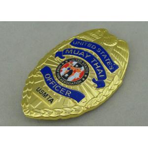 Custom USMTA Muay Thai Zinc Alloy Souvenir Badges 3.5 inch Soft Enamel