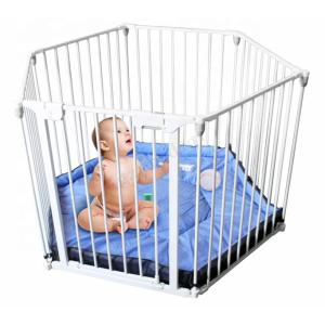 Multiscene White Foldable Baby Playpen Extendable With Automatic Lock