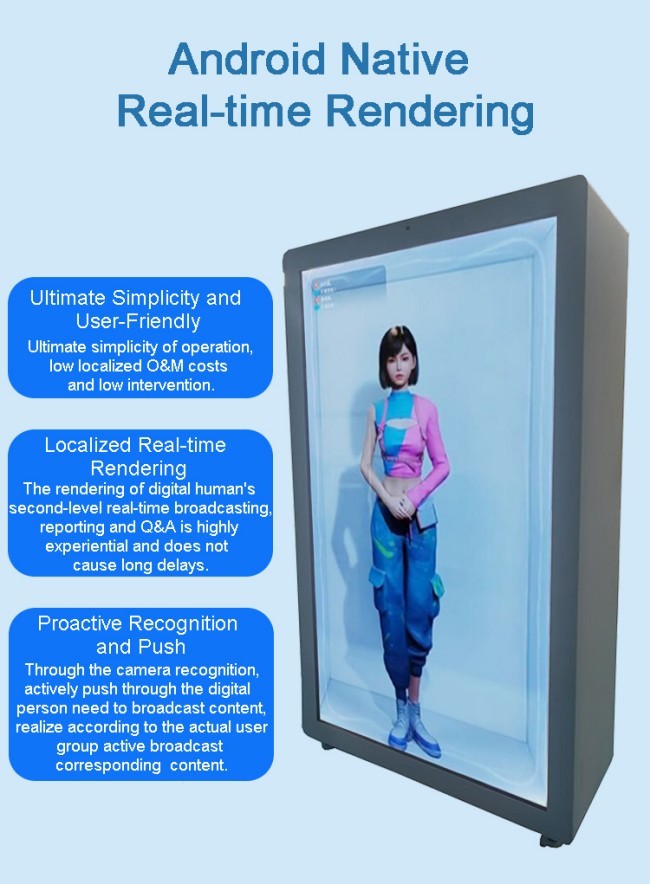 86 inch 3D Holographic display box LCD Transparent Cabinet AI Digital Human all-in-one machine