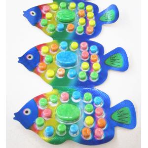 OEM 2.8g Fish Shape Compressed Fruity Hard Candy / Colored Powdered Sugar