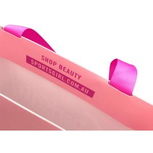 Pink Fancy Present Paper Bag / Natural Paper Gift Bags Customized Logo