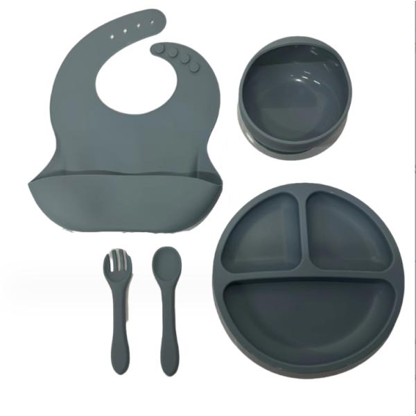 Food Grade Silicone Baby Plate Set Top Seller Newborn Gift Set with None Design Style