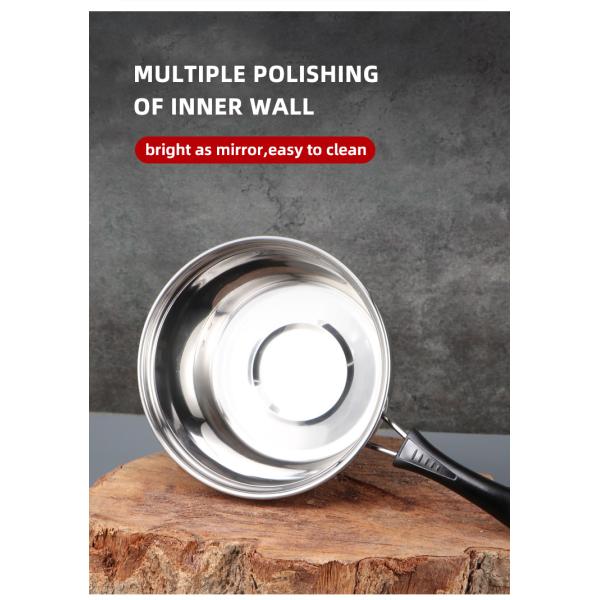 High Quality 6 Pieces Stainless Steel Cooking Pot Sauce Pan Cookware Set Milk Pot Set With Glass Lid