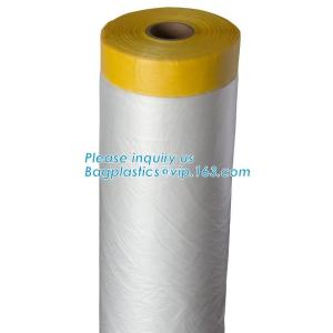 PE taped plastic drop masking film for car painting, Plastic film/pre-taped