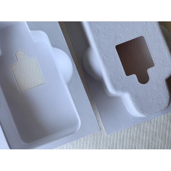 Die Cut Molded Paper Pulp Trimmed Green Plastic Free Packaging Window