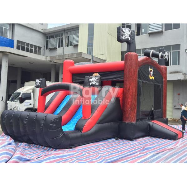 Buy Pirate Ship Bounce Round Inflatable Combo Slide , Inflatable Bouncers For Kids Party at wholesale prices