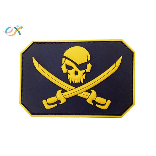 Buy Custom Made 3D Logo Embossing Rubber Morale Patches With Velcro Backing at wholesale prices