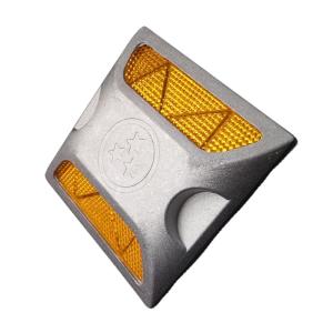 Road Safety Aluminium Square Road Studs with Yellow Reflectors