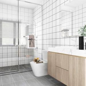 PVC Mosaic Tiles Design Wallpaper for Apartment Bathroom Decoration 3d Wall