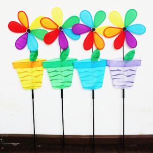 Quality Spring seasonal windmill yard stake flower vase for sale