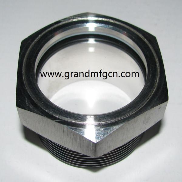 Male BSP G1 1/2" SS304 stainless steel glass oil level sight plug with locking
