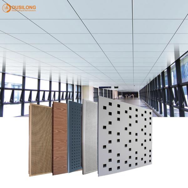 Decorative Metal Ceiling Panel , Clip In Ceiling With Fireproof Nonwoven