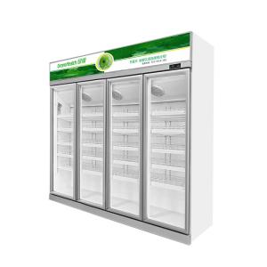 Four Glass Door Combination Freezer Cooler For Beverage Display