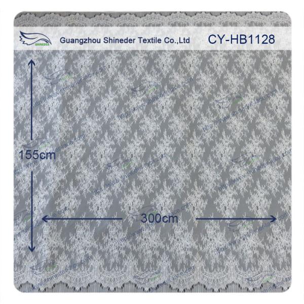 Beautiful Floral Chantilly Lace For Wedding Dress / Ladies Garment