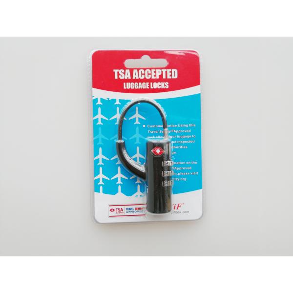 Lightweight TSA Combination Padlock Black Color Durable For Travel Bag