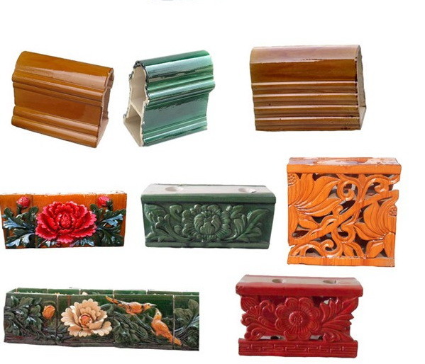 Yellow roof decoration Chinese temple ceramic roof tiles