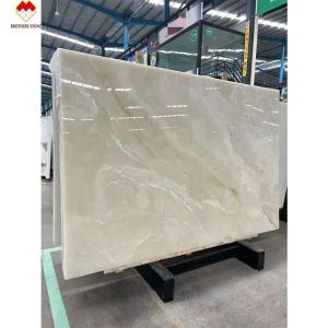 Backlit Royal White Onyx Marble Slab for Customizable Table Countertop and Wall Panel