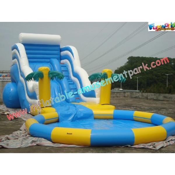 Buy Waterproof Outdoor Inflatable Water Slides , Commercial Water Pool Slide at wholesale prices