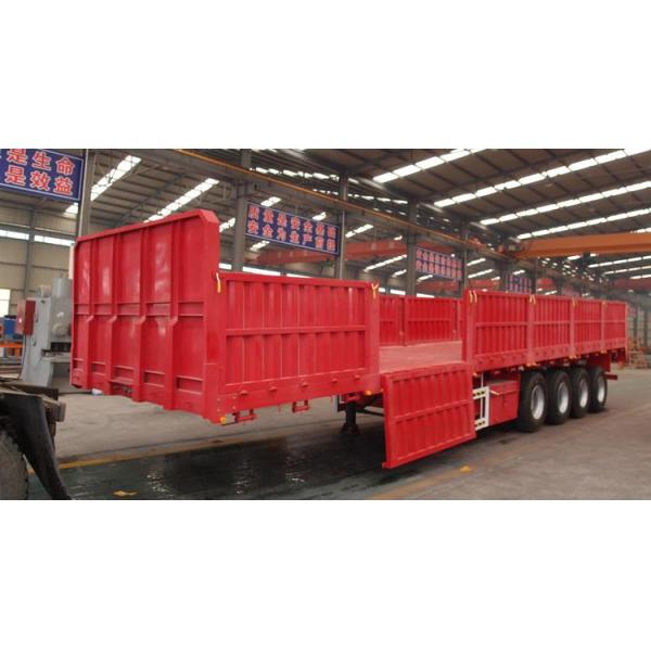 CIMC 4 Axle High Flatbed 60T Side Wall Semi Trailer