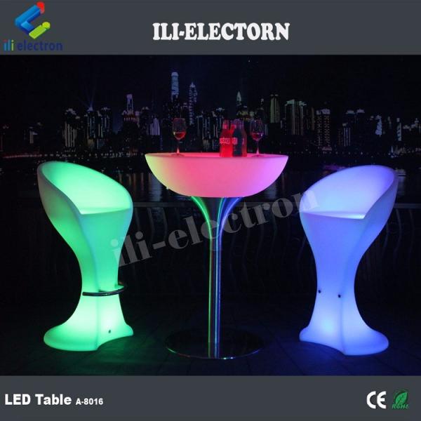 Hot sale factory direct offer rotaional moulding plastic LED bar table with stainless steel