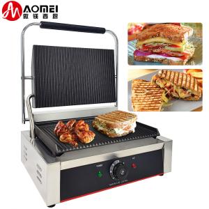 Full Grooved Electric Contact Grill Machine for Commercial Upper Grill Size 340