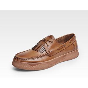 Retro Casual Men Flats Shoes Custom Mens Leather Driving Loafers With Tassels
