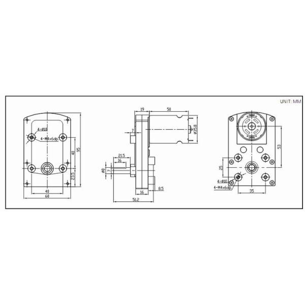 12v spur gear reduction flat gearbox with motor